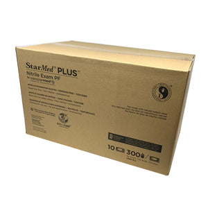 StarMed Plus PF Nitrile Gloves 300/Bx SMNP301