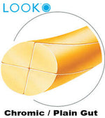 Absorbable Suture with Needle LOOK Chromic Gut C1 3/8 Circle Reverse Cutting Needle Size 6 - 0 1242B