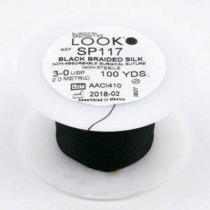 Nonabsorbable Suture without Needle LOOK Silk Braided Size 3-0 SP117