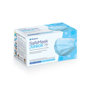 SafeMask Junior Earloop Face Mask, Astm L1, Blue, 50/Bx, 10 Bx/Cs 2035