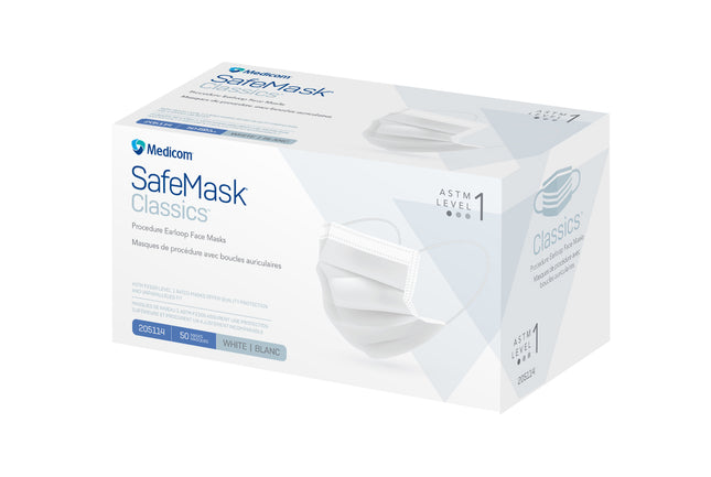 Medicom | Procedure Earloop Face Mask Astm Level 1, 50/Bx, 10 Bx/Cs | 205114