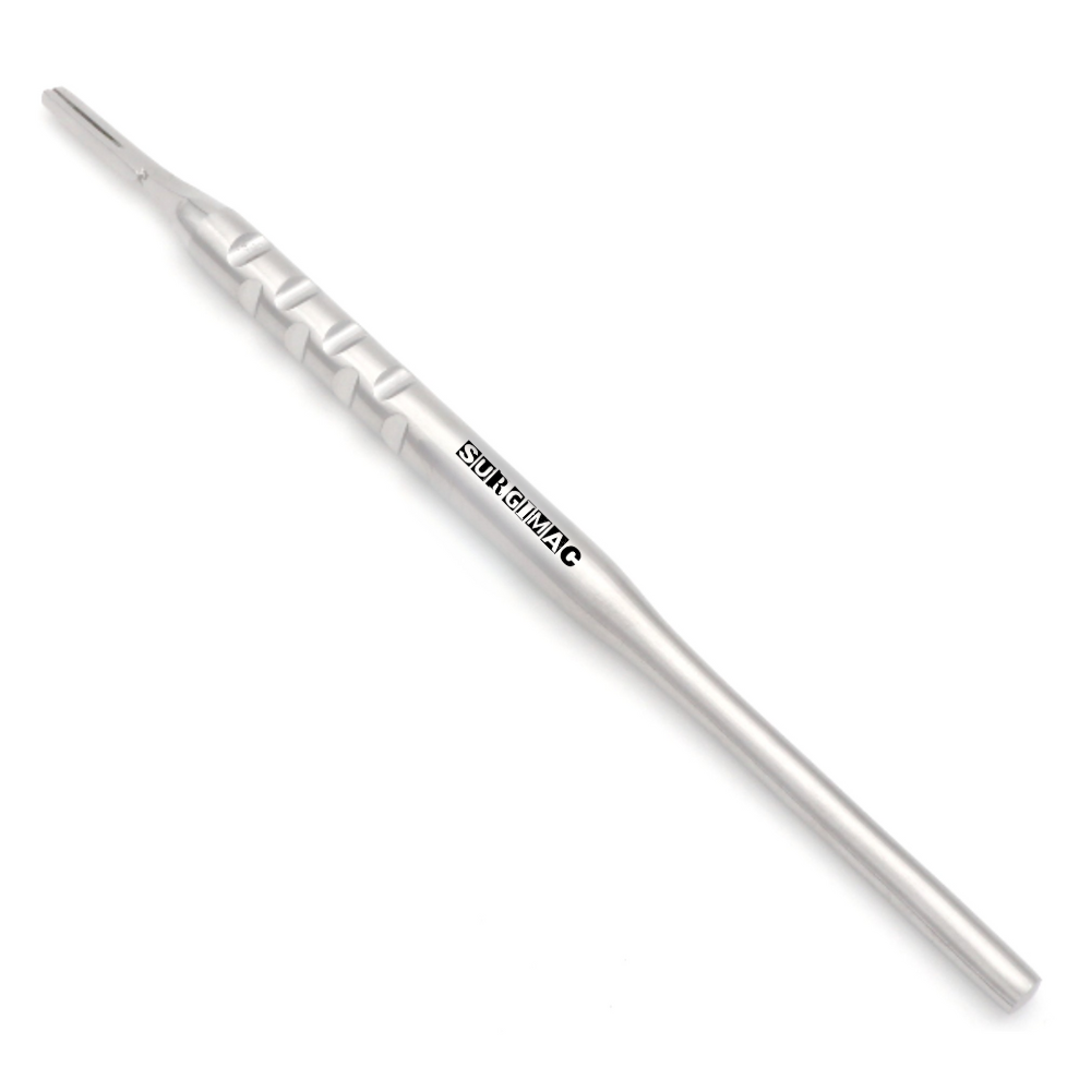 SurgiMac #5 Scalpel Handle , Round Ergonomic Grip, Angled, Stainless Steel, Pro Series, 1/Pk