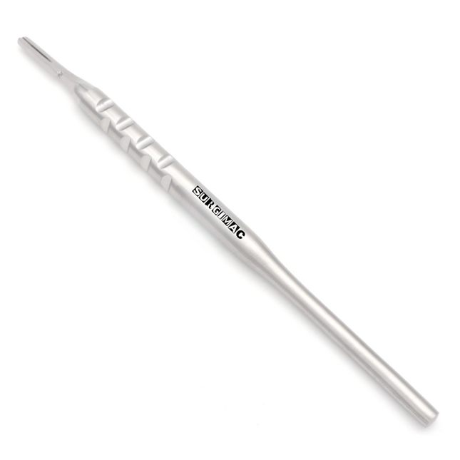SurgiMac #5 Scalpel Handle , Round Ergonomic Grip, Angled, Stainless Steel, Pro Series, 1/Pk