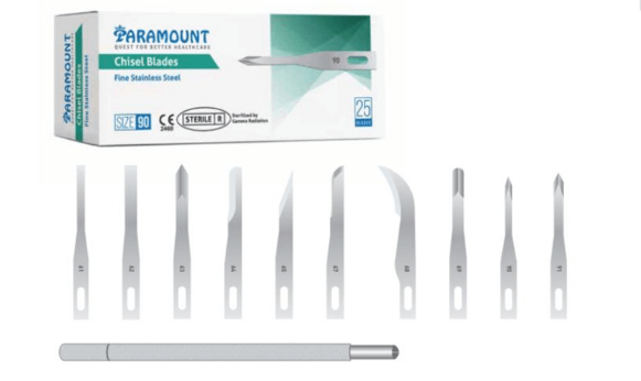 SurgiMac Chisel Micro Surgical Blade, Stainless Steel | SurgiMac Dental Supply