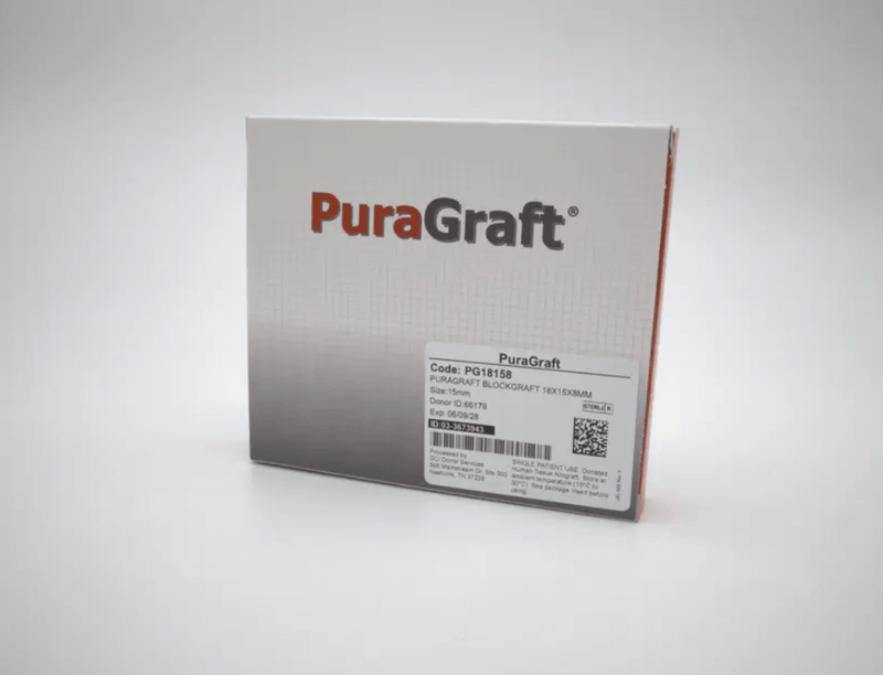 Puragraft Block Graft 18 X 6 X 8Mm - Unicortical Bone Block for Fast Healing and Strong Support | SurgiMac Dental Supply