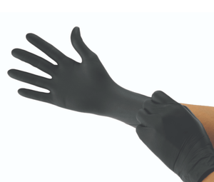 Carbon Nitrile Exam Gloves: Medium Powder-Free 200/Pk Finger Textured, Black | SurgiMac Dental Supply