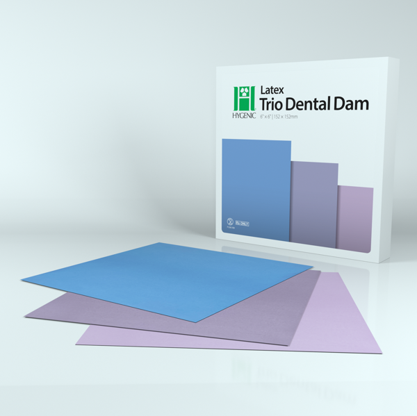 Hygenic  6”x 6“ Trio Latex Dental Dam Package of 36