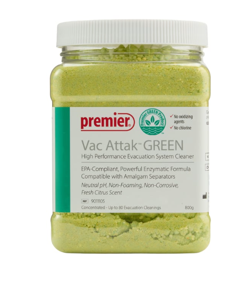 Vac Attak GREEN Powder High-Performance Evacuation System Cleaner, 800g, Single Jar