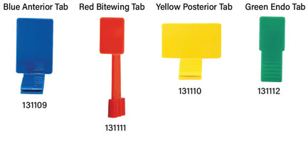 Hygienic single-use adhesive holder, color-coded for easy identificatio