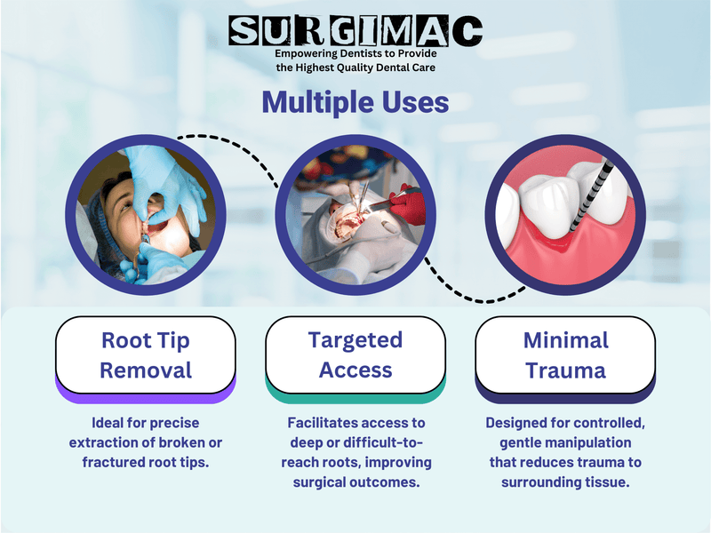 SurgiMac #79 & #80 Heidbrink Root Tip Picks, Set of Left and Right Extraction Elevators, Gold, Surgical Instruments, Stainless Steel, Pro Series, 2/Pk | SurgiMac Dental Supply