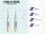 SurgiMac #79 & #80 Heidbrink Root Tip Picks, Set of Left and Right Extraction Elevators, Gold, Surgical Instruments, Stainless Steel, Pro Series, 2/Pk | SurgiMac Dental Supply