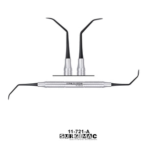 SurgiMac #2 Sinus Curette, Black(TiN) Tips, 2.8mm/5.0mm, Double-Ended, Stainless Steel, Air Series, 1/Pk | SurgiMac Dental Supply