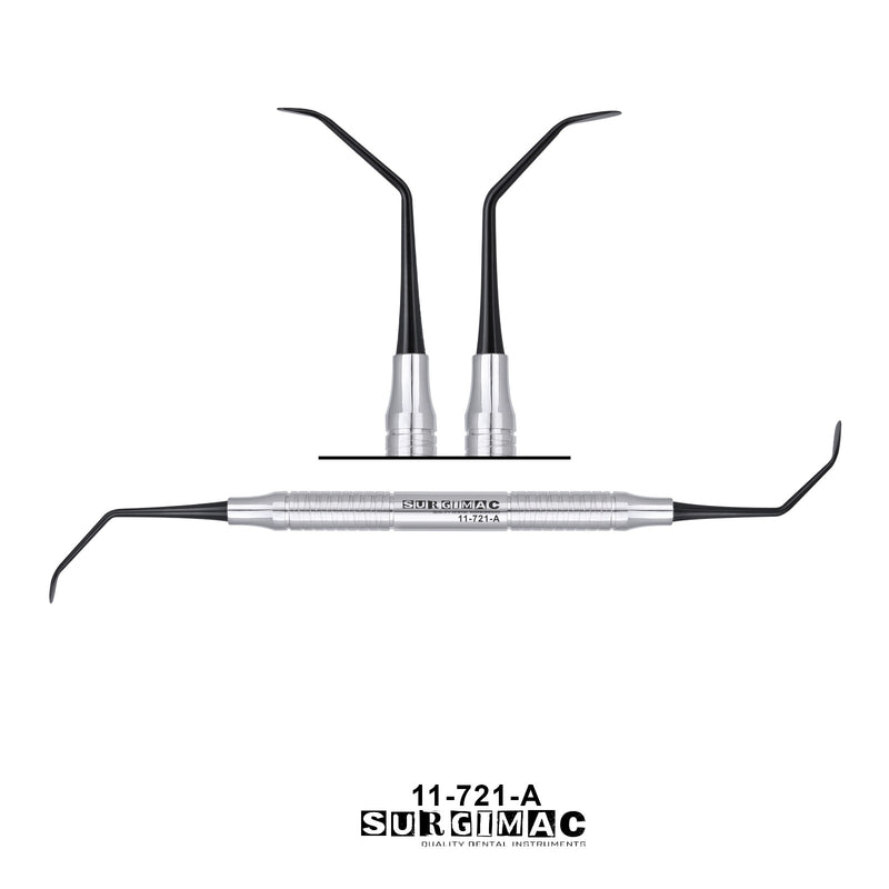 SurgiMac #2 Sinus Curette, Black(TiN) Tips, 2.8mm/5.0mm, Double-Ended, Stainless Steel, Air Series, 1/Pk | SurgiMac Dental Supply