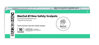 SurgiMac #22 Sterile Surgical Safety Scalpel, Stainless Steel, MacCut, 10/Pk | SurgiMac Dental Supply