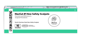 SurgiMac #20 Sterile Surgical Safety Scalpel, Stainless Steel, MacCut, 10/Pk | SurgiMac Dental Supply