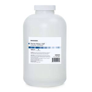 Irrigation Solution - OTC McKesson Sterile Water for Irrigation Not for Injection Bottle 1,000 mL | SurgiMac Dental Supply