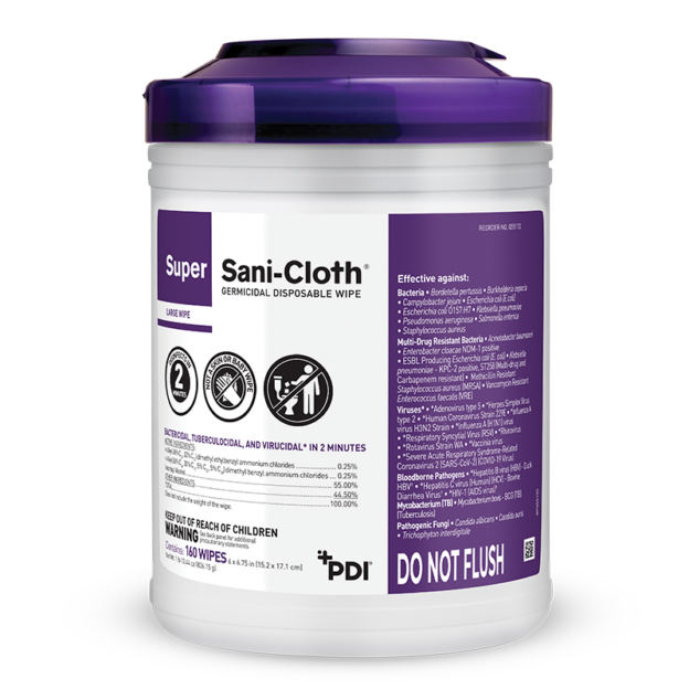 PDI Sani Wipes, Large Super Sani Cloth Disinfectant Wipes: Powerful Sani Cloth Wipes Kill 99.9% of Germs Q55172 Q55172-1