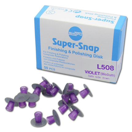 Super-Snap Disk, 12mm, Violet, Medium, Double Sided, 50/pk