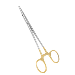 SurgiMac 5.5"" Needle Holder w/ TC, Serrated Jaws, Straight, Gold Ring Handle, Pro Series, 1/Pk 16-2512-P