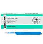 SurgiMac #15C Sterile Surgical Scalpel Blade, Plastic Handle, Stainless Steel, MacCut, 10/Pk | SurgiMac Dental Supply