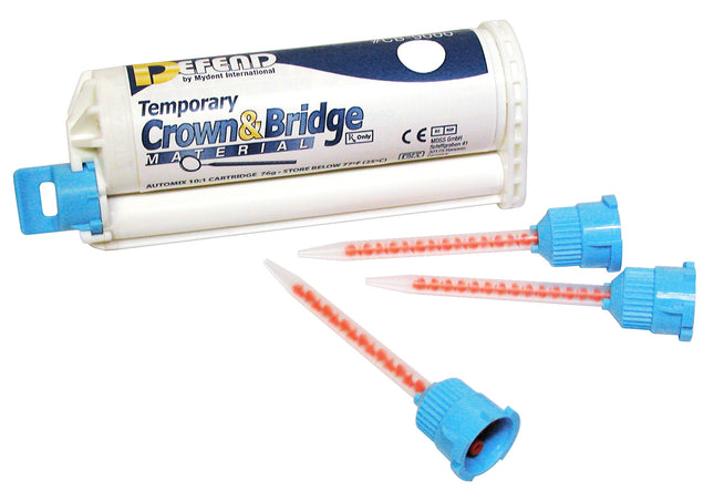 Mydent | Temporary Crown & Bridge Material, 76gm Cartridge & (10) T-Mixer Tips, Shade A3 | CB-9005