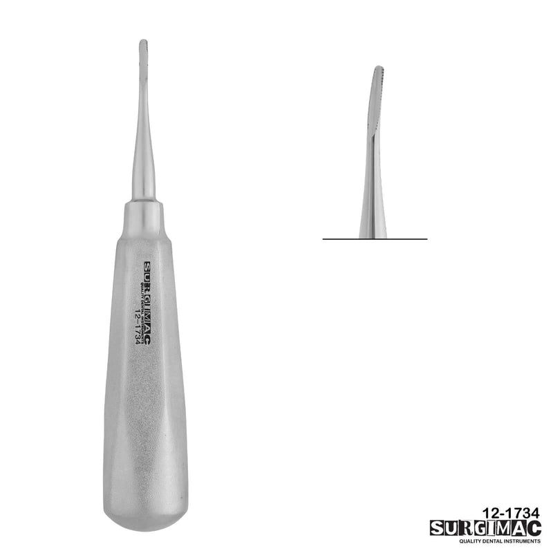 SurgiMac 3mm Elevator, Curved, Serrated Tips, Surgical Instruments, Stainless Steel, Air Series, 1/Pk | SurgiMac Dental Supply