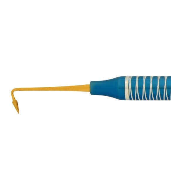 SurgiMac #5 Goldstein Flexi-Thin Composite Instrument, 2.0mm/_2.2mm, Blue Handle, Gold Tips, Restorative Instruments, Stainless Steel, Air Series, 1/Pk | SurgiMac Dental Supply