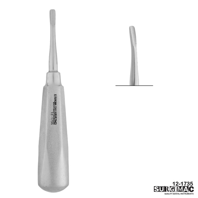 SurgiMac 5mm Elevator, Curved, Serrated Tips, Surgical Instruments, Stainless Steel, Air Series, 1/Pk | SurgiMac Dental Supply