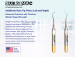 SurgiMac #79 & #80 Heidbrink Root Tip Picks, Set of Left and Right Extraction Elevators, Gold, Surgical Instruments, Stainless Steel, Pro Series, 2/Pk | SurgiMac Dental Supply