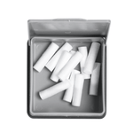 Tub box with attached lid, 3-3/4" x 3-5/8" x 1-7/8", Gray color, surface | SurgiMac Dental Supply