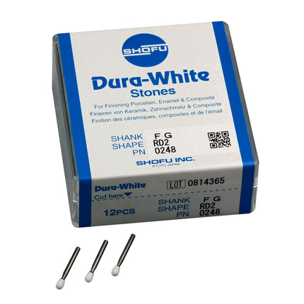 Shofu Dental | Dura-White Stones, FG, RD2, 12/pk | 0248