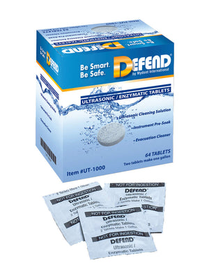 Defend Ultrasonic Cleaning Tablets - 64 Tablets/Box, 2 Tablets/1 Gal UT-1000
