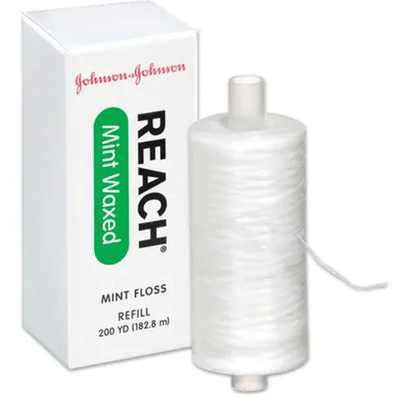 REACH Waxed Mint Floss, 200 yd spool-Professional Refill | SurgiMac Dental Supply