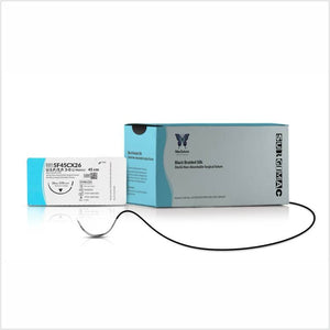 MacSuture 3-0, 18" Silk Black Braided Suture with C-6 Needle 5F45CX26