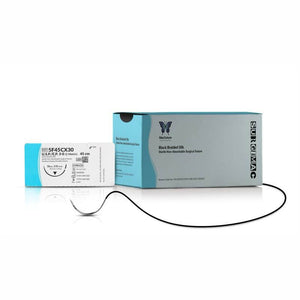 MacSuture 3-0, 18" Silk Black Braided Suture, 3-8 Circle Rc 30mm 5F45CX30