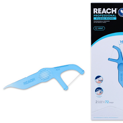 REACH Floss Picks Blue 2-Count 72/Pk