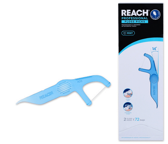 REACH Floss Picks Blue 2-Count 72/Pk