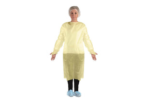 Isolation Gown, X-Large, Yellow, Breathable, 10/bg, 10 bg/cs A69973