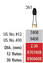 Alpen FG #9408 30 blade Egg Shaped Trimming and Finishing bur, package of 5 burs | SurgiMac Dental Supply