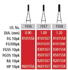 Alpen FG #1558 SS (Short Shank) Round End Cross Cut Fissure Carbide Bur | SurgiMac Dental Supply