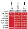 Alpen FG #1558 SS (Short Shank) Round End Cross Cut Fissure Carbide Bur