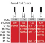 Alpen FG #1155 Round End Fissure Carbide Bur, Package of 10 | SurgiMac Dental Supply