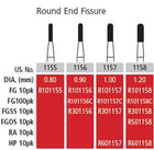Alpen FG #1157 SS (Short Shank) Round End Fissure Carbide Bur, Package of 10 | SurgiMac Dental Supply