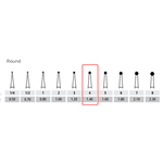 Alpen FG #4 Round Carbide Bur, Package of 10 | SurgiMac Dental Supply