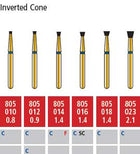 Alpen FG #805.014 Coarse Grit, Inverted Cone Diamond Bur. Package of 5 Burs | SurgiMac Dental Supply