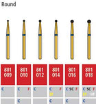Alpen FG #801.018 Coarse Grit, Round Diamond Bur. Package of 5 Burs | SurgiMac Dental Supply