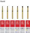 Alpen FG #801.018 Coarse Grit, Round Diamond Bur. Package of 5 Burs