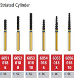 Alpen FG #6052.018 Coarse Grit, Striated Cylinder Diamond Bur. Package of 5 Burs | SurgiMac Dental Supply