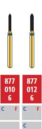 Alpen FG #877.010 Coarse Grit, Beveled Cylinder Diamond Bur. Package of 5 Burs | SurgiMac Dental Supply