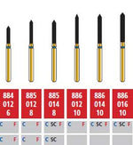 Alpen FG #886.014 Supercoarse Grit, Beveled Cylinder Diamond Bur. Package of 5 | SurgiMac Dental Supply